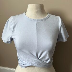 Hollister light blue crossover cropped baby tee sz M